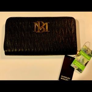 NWT Badgley Mischka Braid Quilting Long Wallet